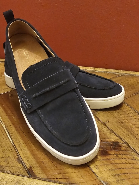 Vionic Navy Suede Penny Loafers with White Platform main image 7